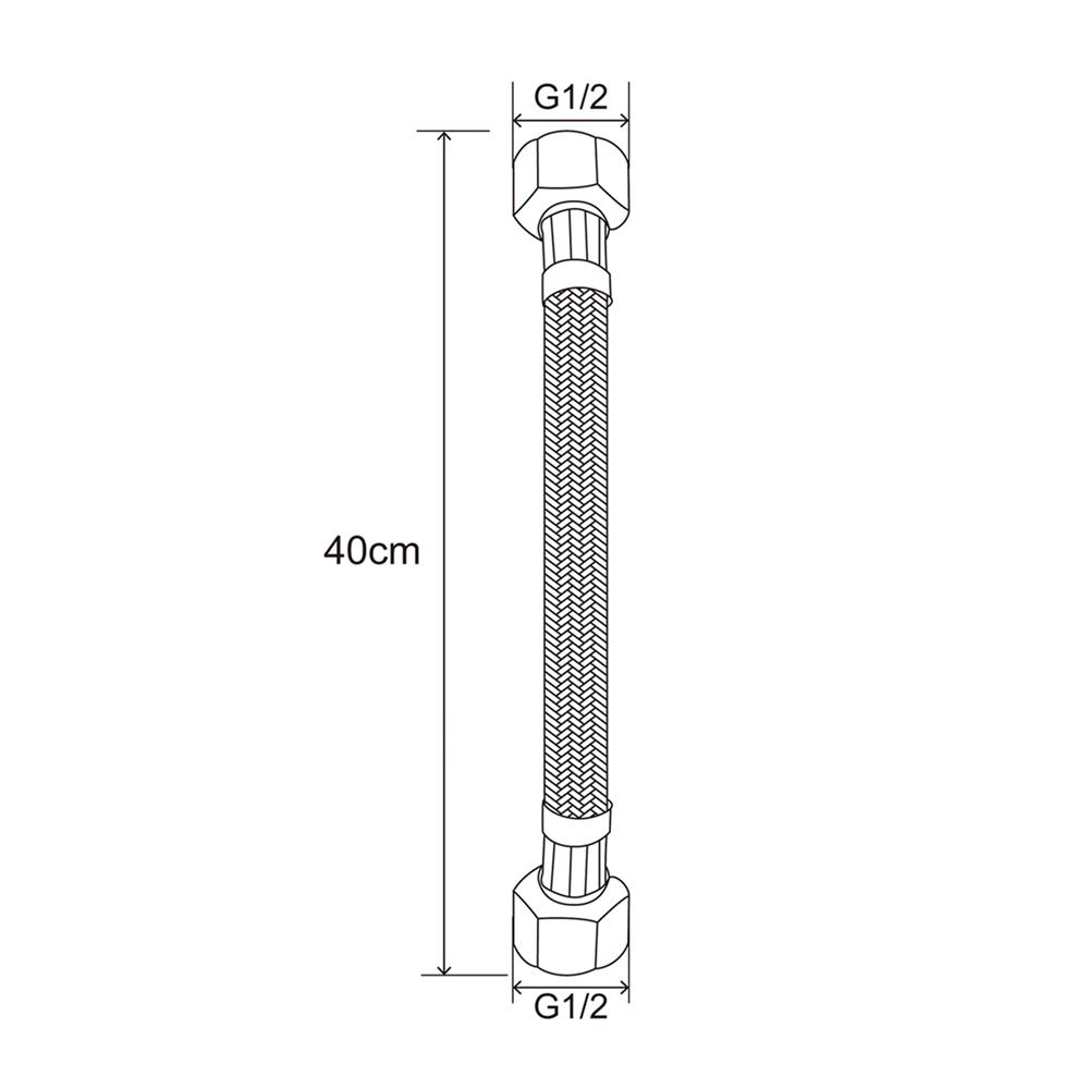 สายน้ำดีโพลิเมอร์น้ำอุ่น-น้ำเย็น RASLAND RA G741-BK 15.7 นิ้ว สีดำ