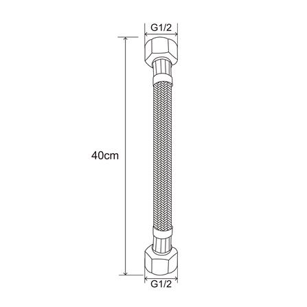 สายน้ำดีโพลิเมอร์น้ำอุ่น-น้ำเย็น RASLAND RA G741-BK 15.7 นิ้ว สีดำ_1