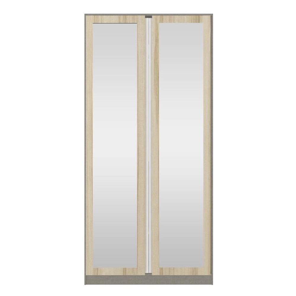 ตู้เสื้อผ้า 2 บานเปิด KONCEPT&nbsp;BLOX 19210447 100 ซม. สีไม้อ่อน