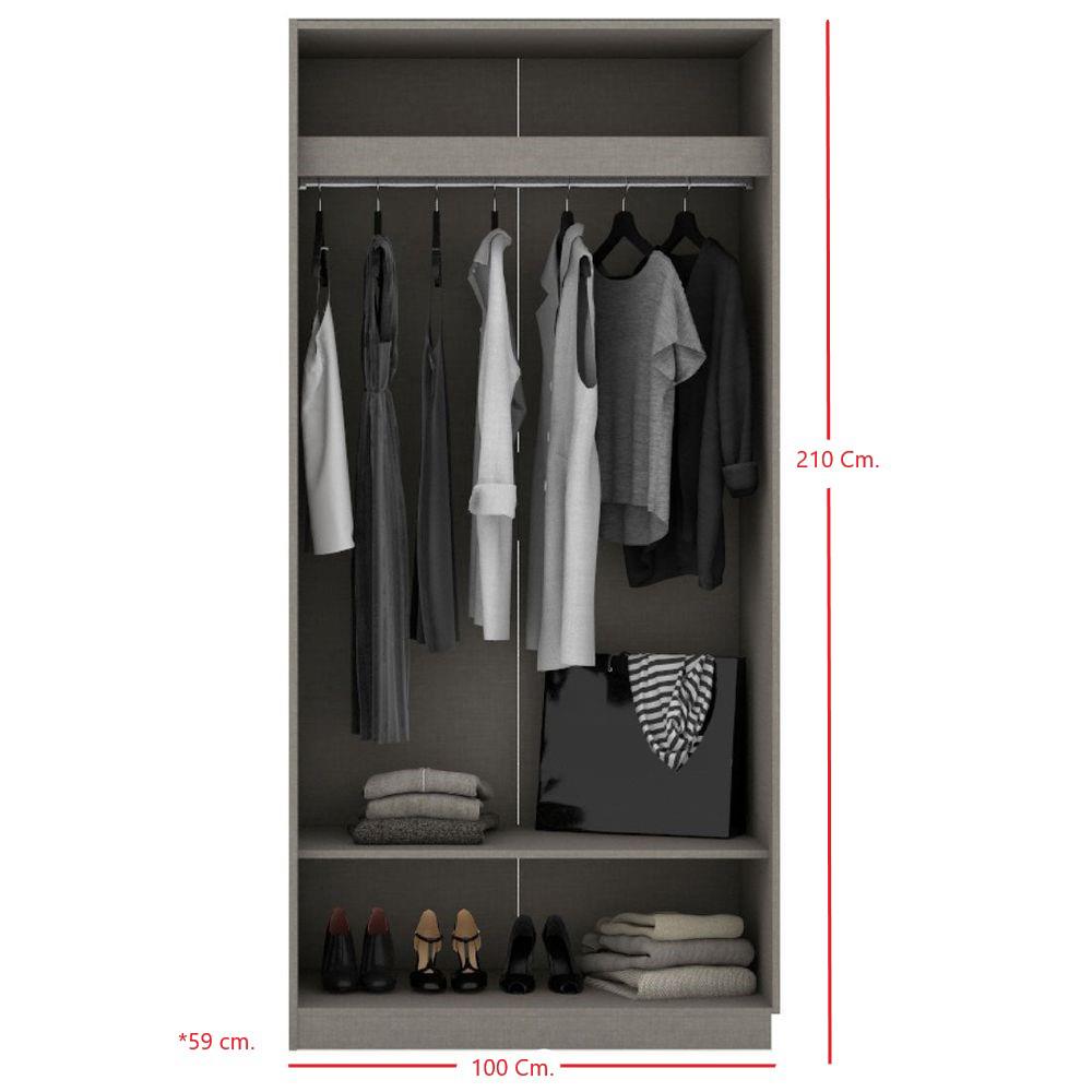 ตู้เสื้อผ้า 2 บานเปิด KONCEPT&nbsp;BLOX 19210430 100 ซม. สีไม้อ่อน