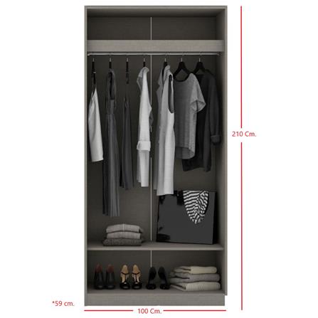 ตู้เสื้อผ้า 2 บานเปิด KONCEPT BLOX 19210430 100 ซม. สีไม้อ่อน_2