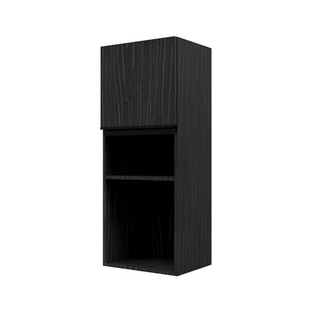 ตู้แขวนเดี่ยวบานเรียบพร้อมชั้น JUPITER SILKY OAK 40x100 ซม. สีดำ