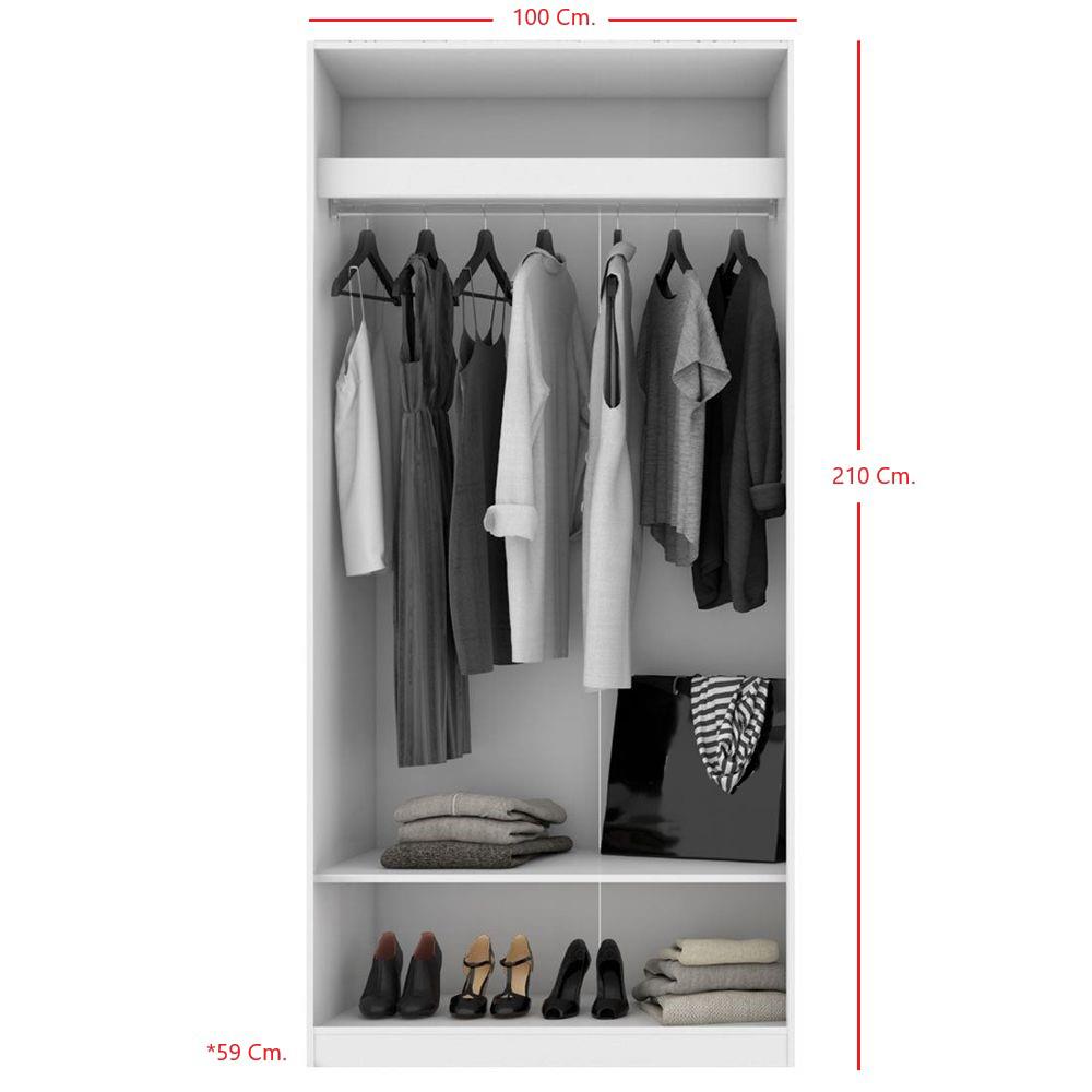 ตู้เสื้อผ้า 2 บานเปิด KONCEPT&nbsp;BLOX 19210422 100 ซม. สีขาว