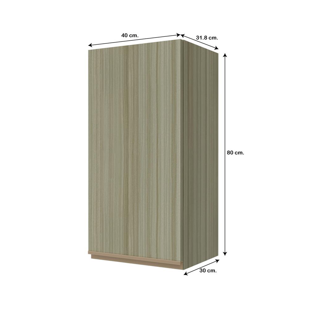 ตู้แขวนเดี่ยวบานเรียบ JUPITER SILKY TEAK 40x80 ซม. สีน้ำตาล