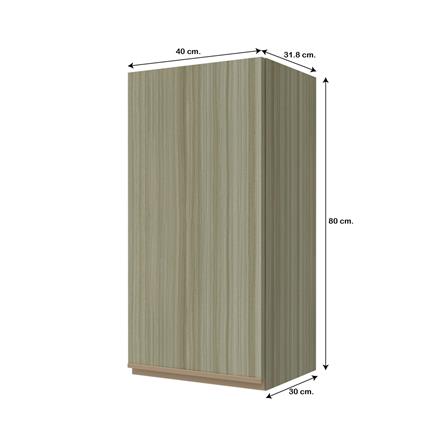 ตู้แขวนเดี่ยวบานเรียบ JUPITER SILKY TEAK 40x80 ซม. สีน้ำตาล_4