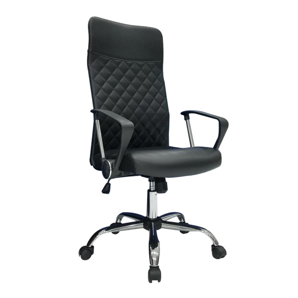 เก้าอี้สำนักงาน SURE DIAMOND PL-1232H PVC สีดำ