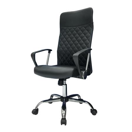 เก้าอี้สำนักงาน SURE DIAMOND PL-1232H PVC สีดำ_0