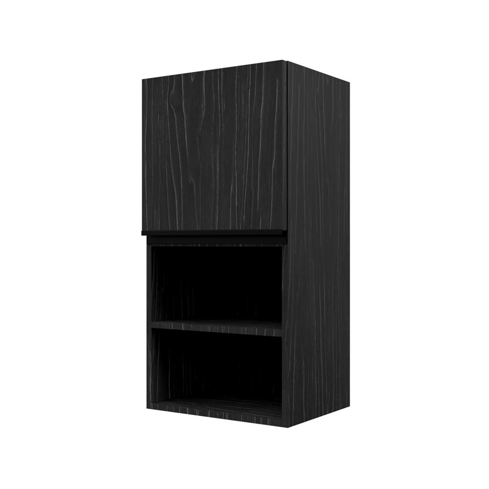 ตู้แขวนเดี่ยวบานเรียบพร้อมชั้น JUPITER SILKY OAK 40x80 ซม. สีดำ