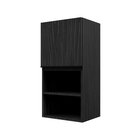 ตู้แขวนเดี่ยวบานเรียบพร้อมชั้น JUPITER SILKY OAK 40x80 ซม. สีดำ_0