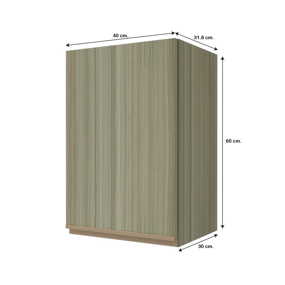 ตู้แขวนเดี่ยวบานเรียบ JUPITER SILKY TEAK 40x60 ซม. สีน้ำตาล