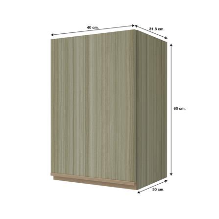 ตู้แขวนเดี่ยวบานเรียบ JUPITER SILKY TEAK 40x60 ซม. สีน้ำตาล_4