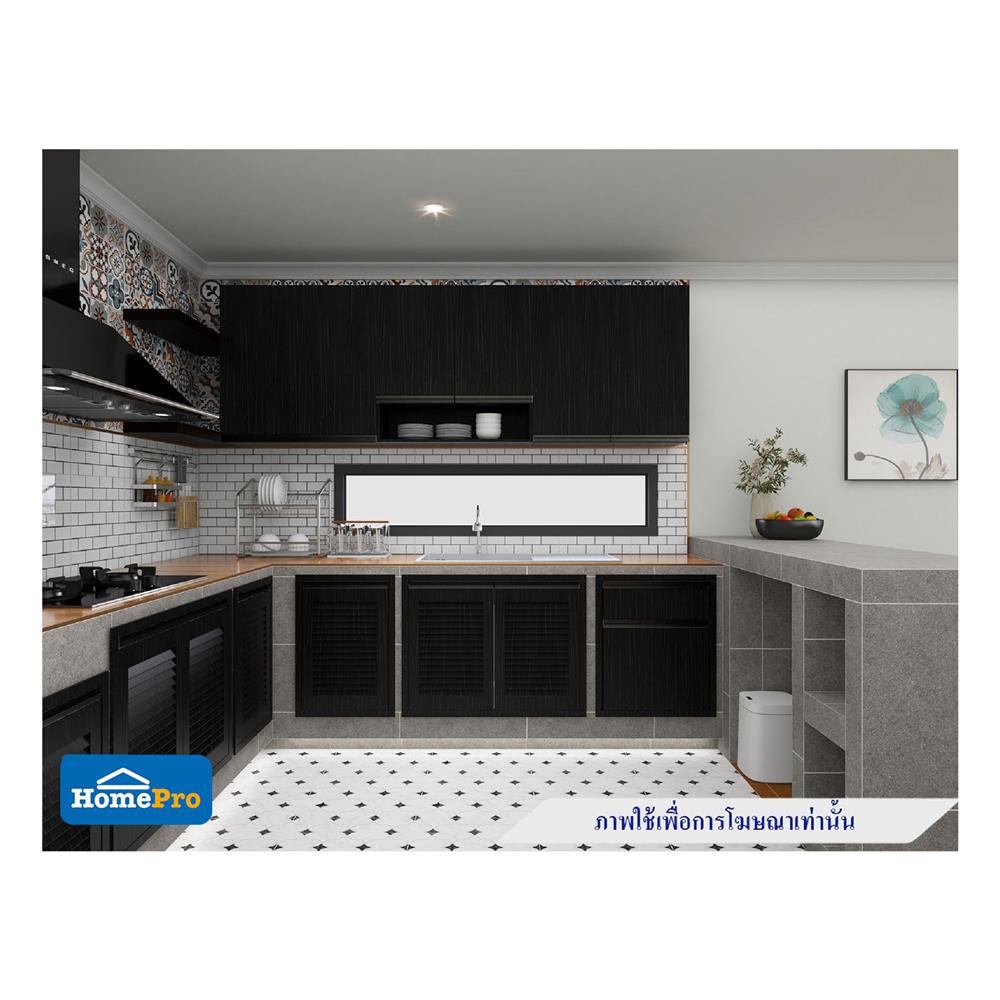 บานซิงค์เดี่ยวเกล็ดเต็ม JUPITER SILKY OAK 43x63 ซม. สีดำ