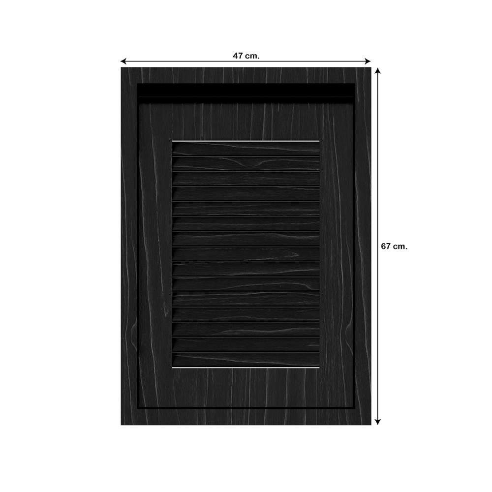 บานซิงค์เดี่ยวเกล็ดเต็ม JUPITER SILKY OAK 43x63 ซม. สีดำ