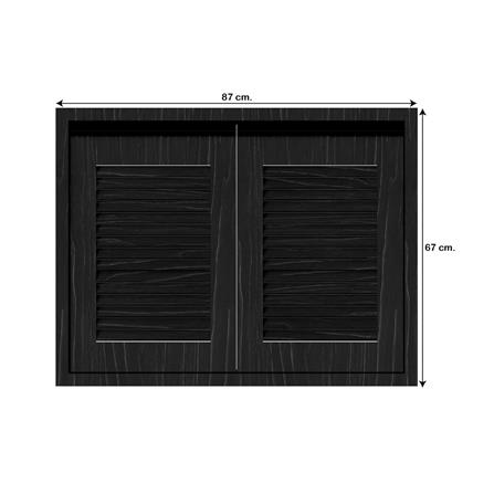 บานซิงค์คู่เกล็ดเต็ม JUPITER SILKY OAK 83x63 ซม. สีดำ_4