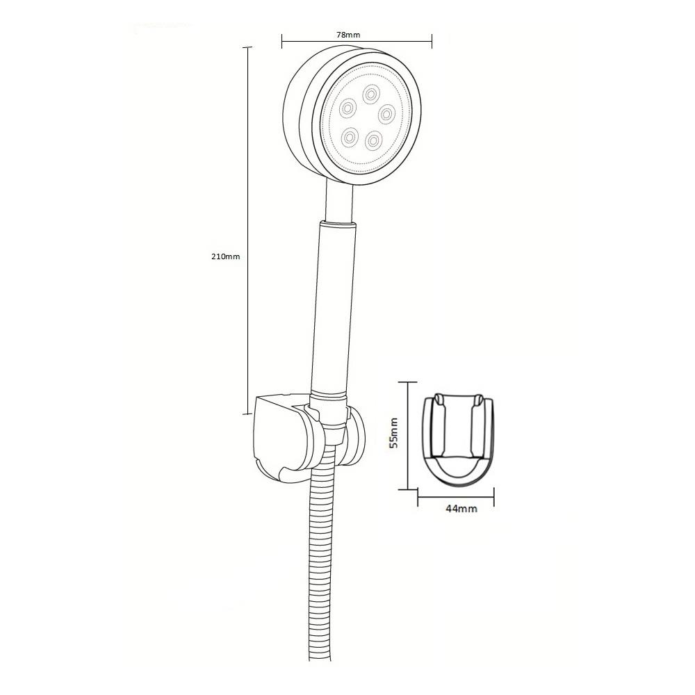 ชุดฝักบัวสายอ่อน 1 ระดับ RASLAND RA D411-D100 สีเงิน