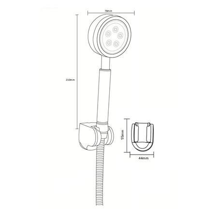 ชุดฝักบัวสายอ่อน 1 ระดับ RASLAND RA D411-D100 สีเงิน_5