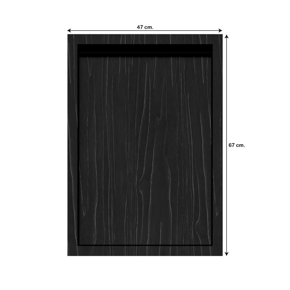 บานซิงค์เดี่ยวเรียบ JUPITER SILKY OAK 47x67 ซม. สีดำ