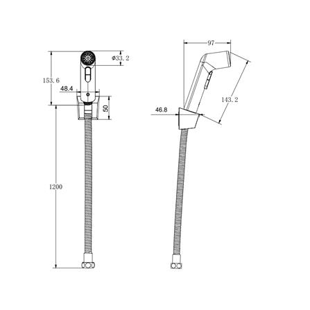 สายฉีดชำระครบชุด RASLAND RA DOUBLE-ACTION สีโครม_8