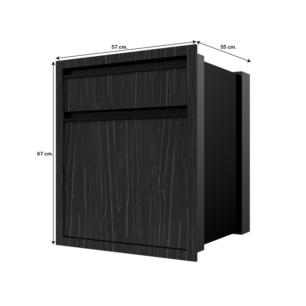 ตู้ลิ้นชัก 2 ชั้น JUPITER SILKY OAK 52x63 ซม. สีดำ