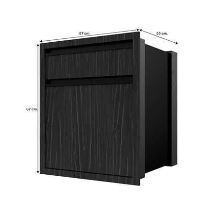 ตู้ลิ้นชัก 2 ชั้น JUPITER SILKY OAK 52x63 ซม. สีดำ_3