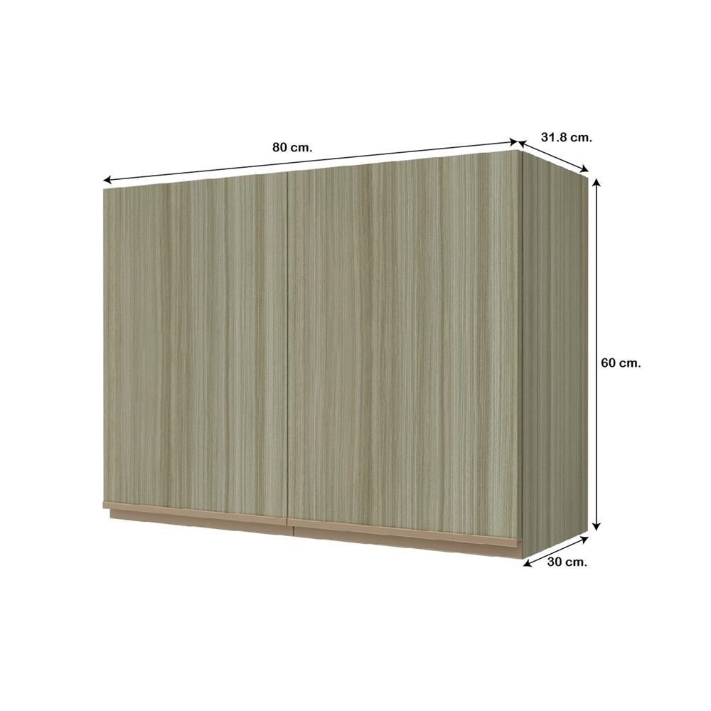 ตู้แขวนคู่ JUPITER SILKY TEAK 80x60 ซม. สีน้ำตาล