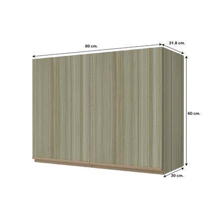 ตู้แขวนคู่ JUPITER SILKY TEAK 80x60 ซม. สีน้ำตาล_4