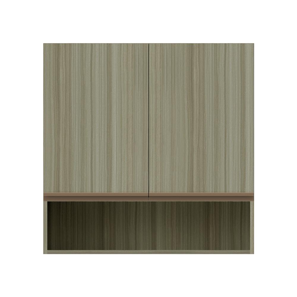 ตู้แขวนคู่บานทึบพร้อมชั้นโล่ง JUPITER SILKY TEAK 80x80 ซม. สีน้ำตาล