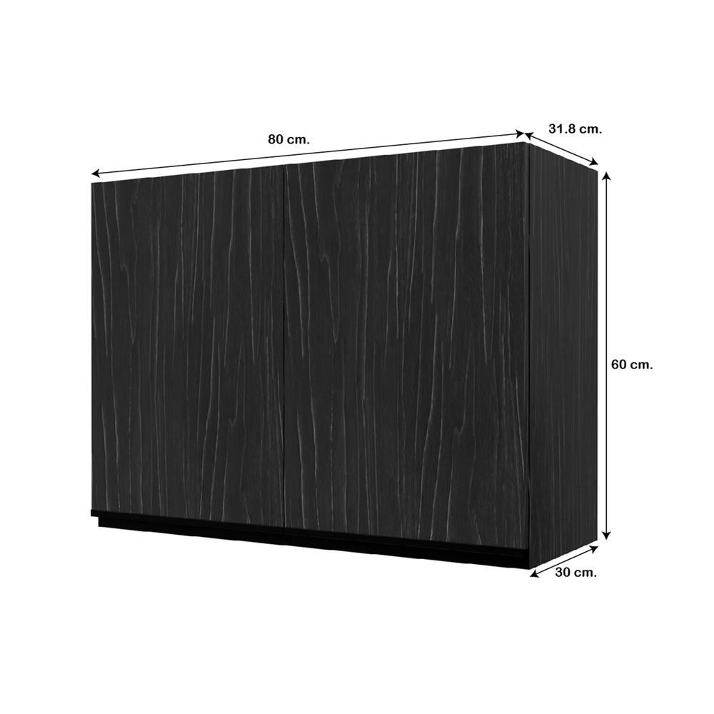 ตู้แขวนคู่ JUPITER SILKY OAK 80x60 ซม. สีดำ