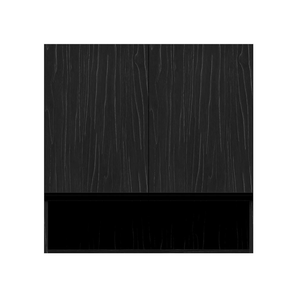 ตู้แขวนคู่บานทึบพร้อมชั้นโล่ง JUPITER SILKY OAK 80x80 ซม. สีดำ