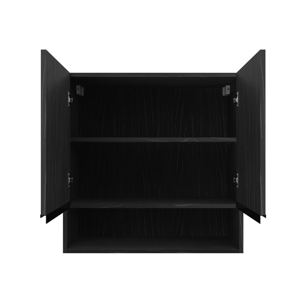 ตู้แขวนคู่บานทึบพร้อมชั้นโล่ง JUPITER SILKY OAK 80x80 ซม. สีดำ