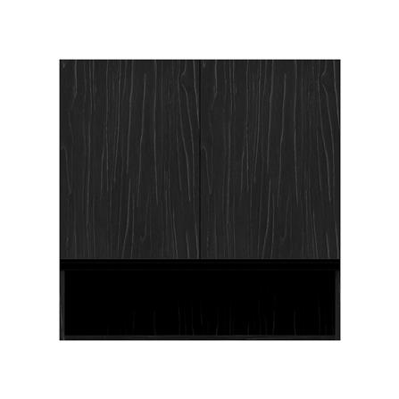 ตู้แขวนคู่บานทึบพร้อมชั้นโล่ง JUPITER SILKY OAK 80x80 ซม. สีดำ