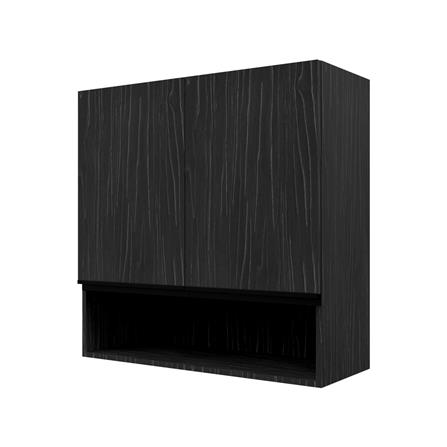 ตู้แขวนคู่บานทึบพร้อมชั้นโล่ง JUPITER SILKY OAK 80x80 ซม. สีดำ_1