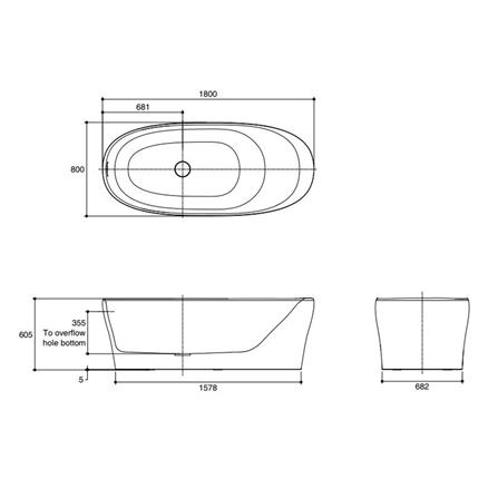 อ่างอาบน้ำ KOHLER K-20249X-0 180 ซม. สีขาว_1