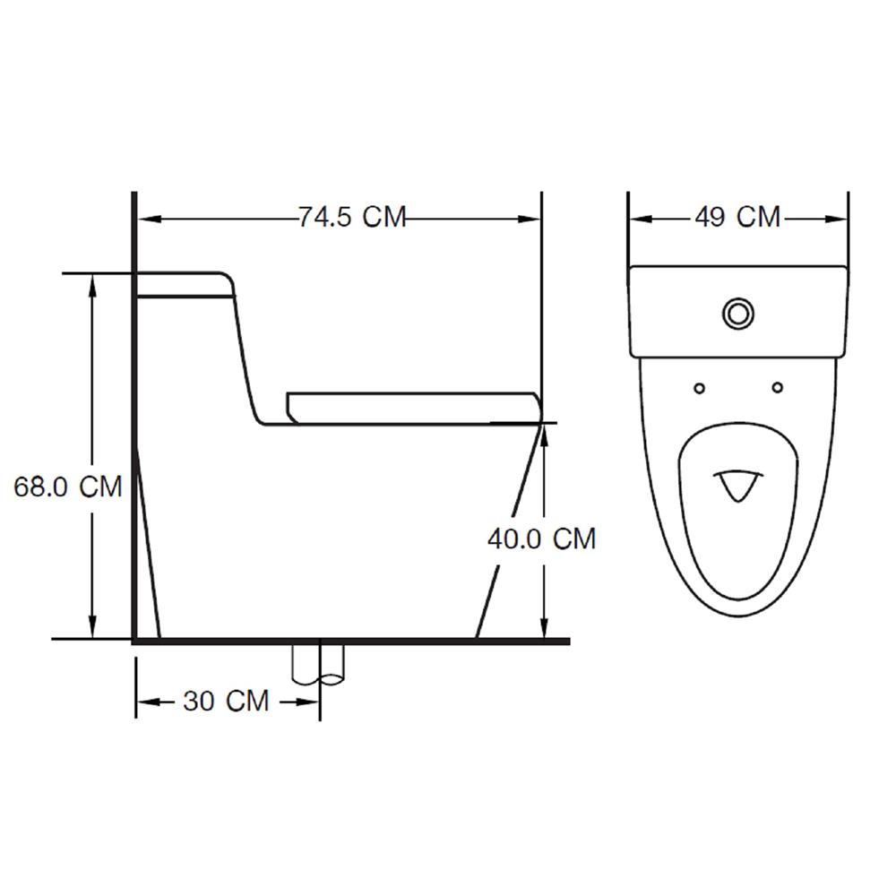 สุขภัณฑ์ 1 ชิ้น MOYA PLUS 2046 3/6 ลิตร สีขาว