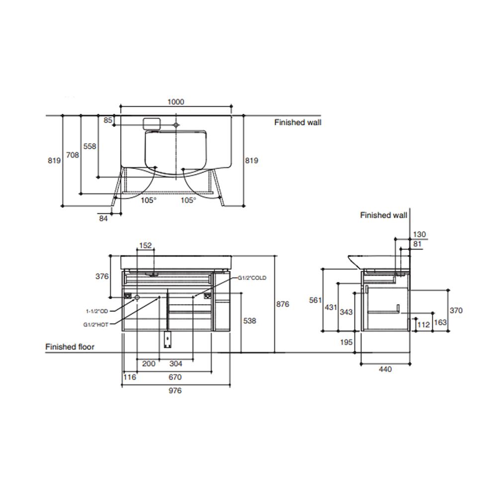 เคาน์เตอร์ KOHLER K-31503X-R-PD1 สีขาว