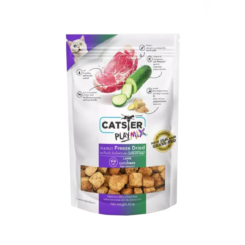 ขนมแมว CATSTER PLAY MIX LAMB AND CUCUMBER 40 ก.