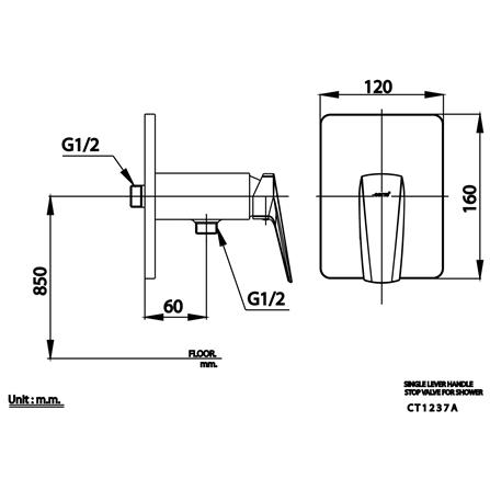 วาล์วฝักบัวทาง 1 ทาง COTTO CT1237A สีโครม_1