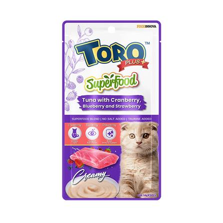 ขนมแมวเลีย TORO PLUS TUNA WITH CRANBERRY BLUEBERRY AND STRAWBERRY 14 ก. X 5 ซอง_0