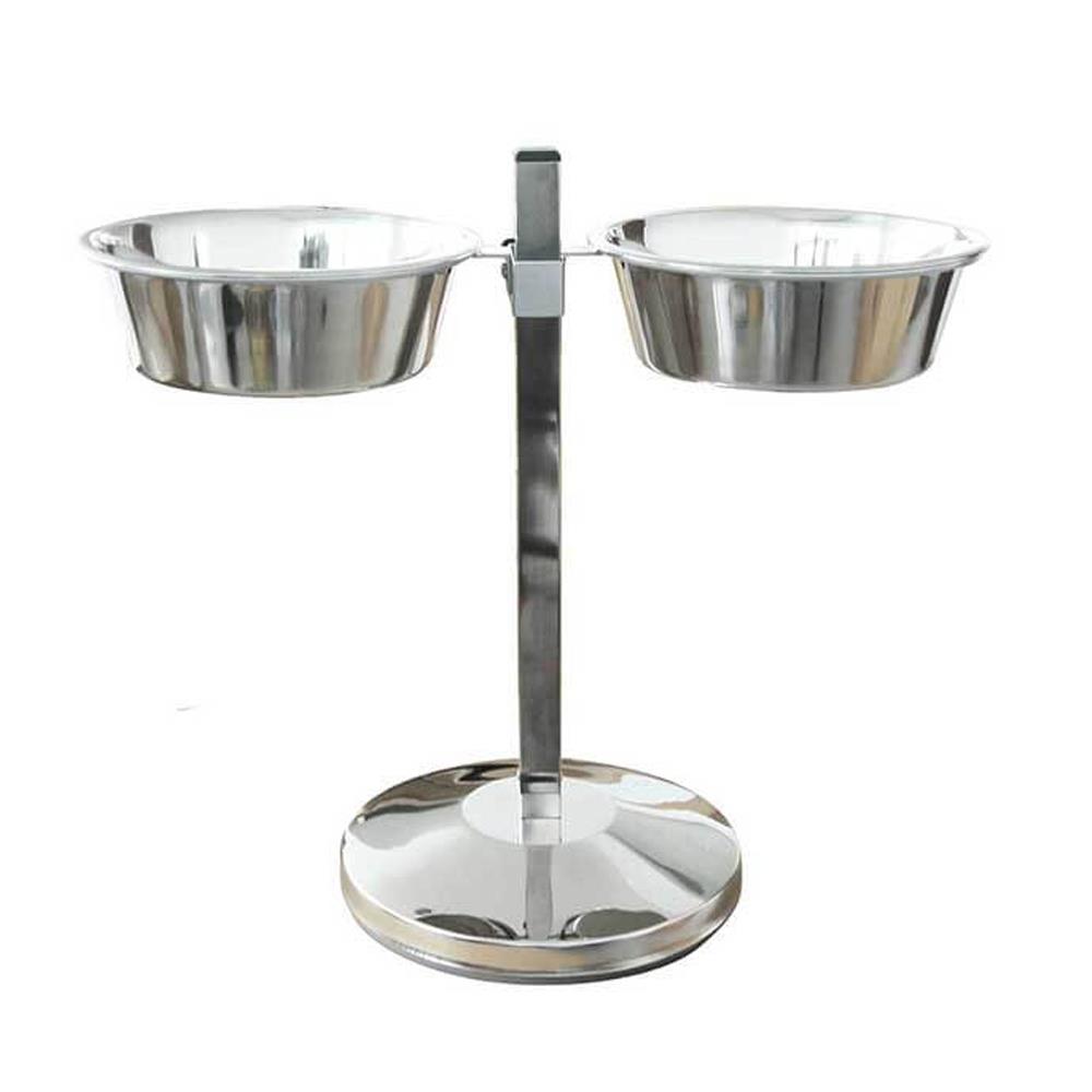 ชามอาหารสำหรับสัตว์เลี้ยงปรับระดับได้ DOG-LINK 28 ซม. สีเงิน