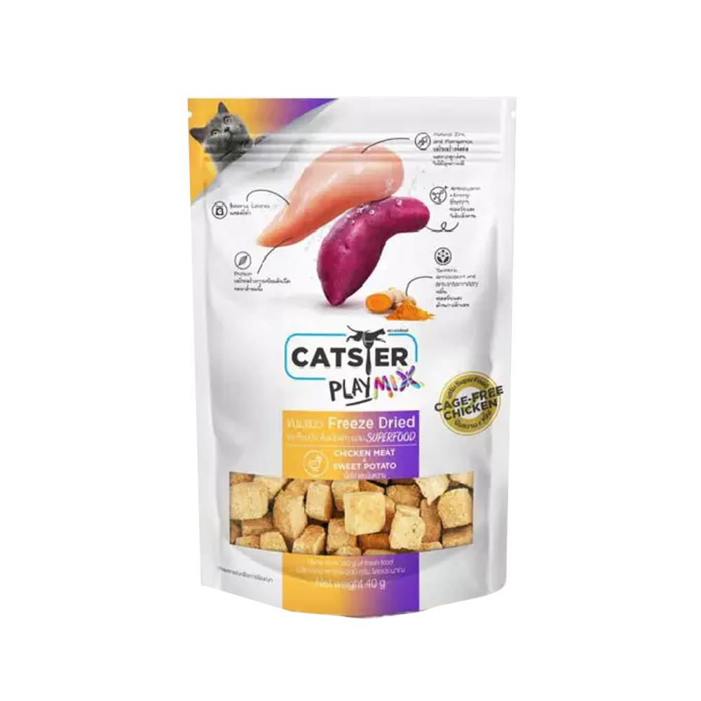 ขนมแมว CATSTER PLAY MIX CHICKEN AND SWEET POTATO 40 ก.