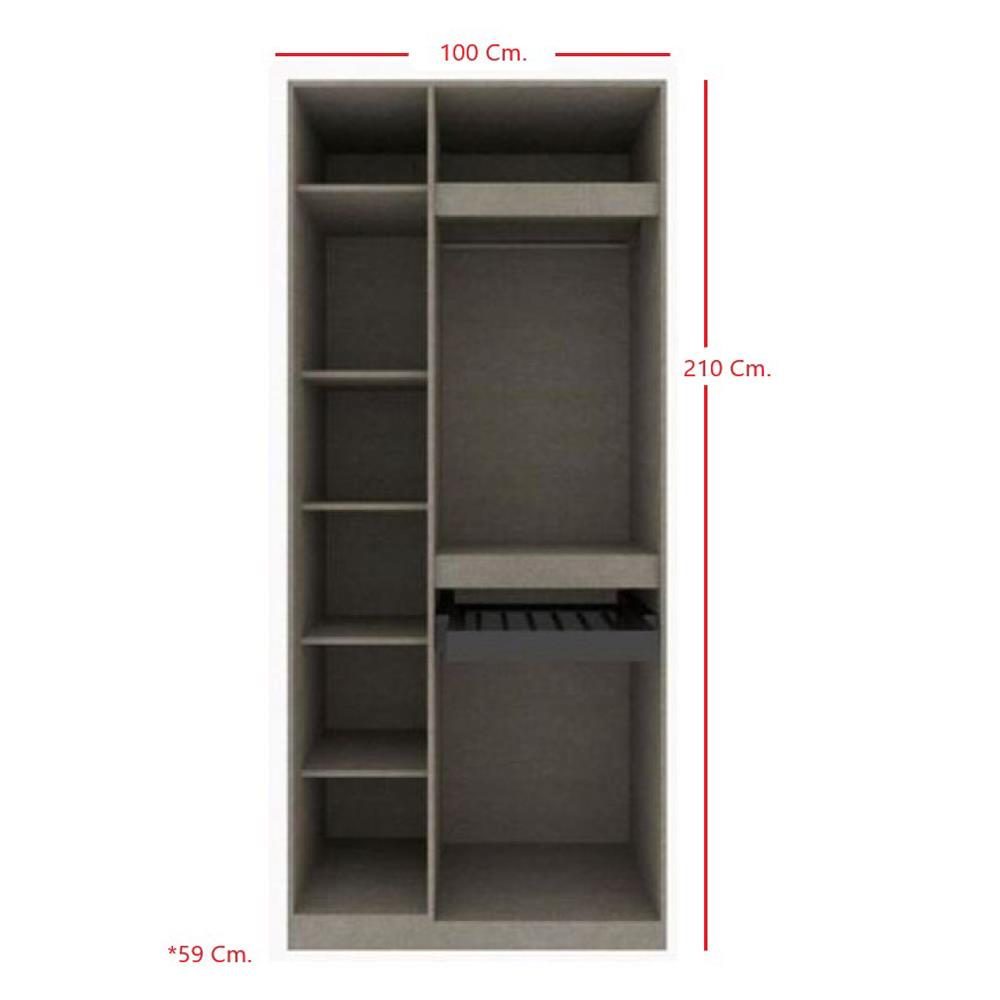 ตู้เสื้อผ้า 2 บานเปิด KONCEPT&nbsp;BLOX 19216662 100 ซม. สีไม้อ่อน