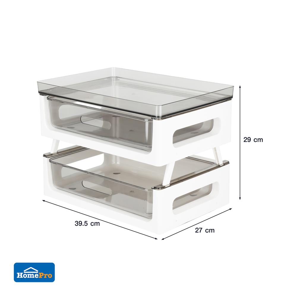 ชั้นลิ้นชัก 2 ชั้นสำหรับเก็บแก้วและอุปกรณ์ชงกาแฟ KECH