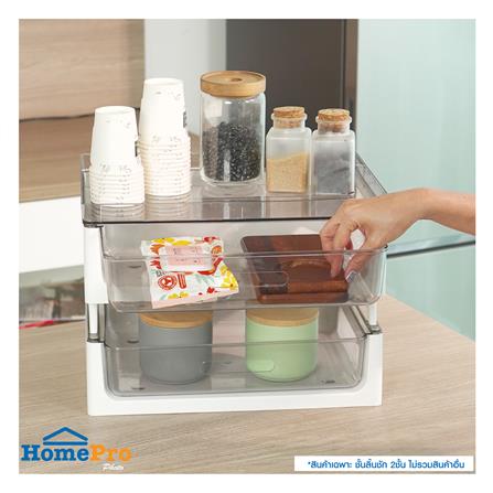 ชั้นลิ้นชัก 2 ชั้นสำหรับเก็บแก้วและอุปกรณ์ชงกาแฟ KECH_4