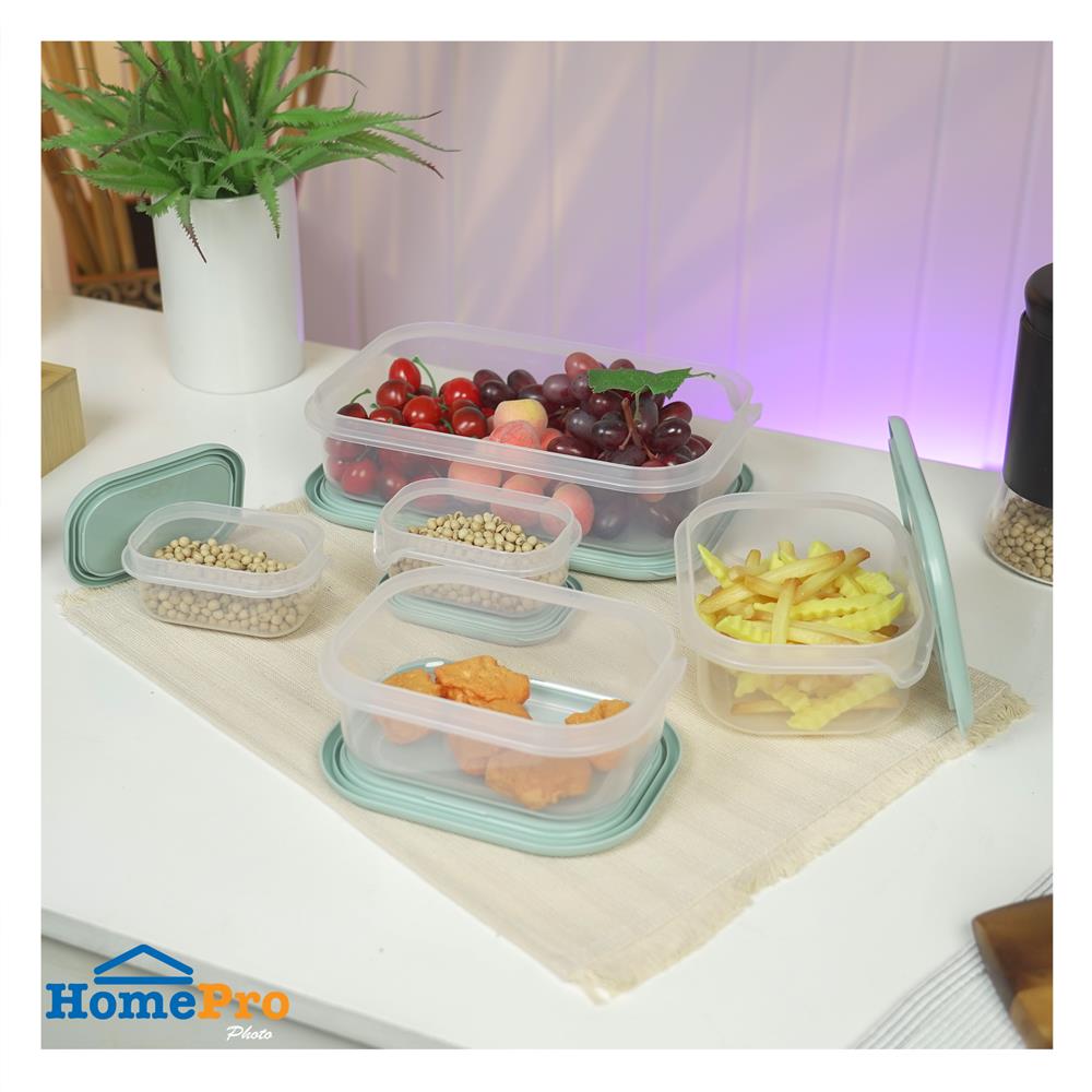 ชุดกล่องอาหาร 10 ชิ้น พร้อมฝา KECH NO.9045 สีเขียว