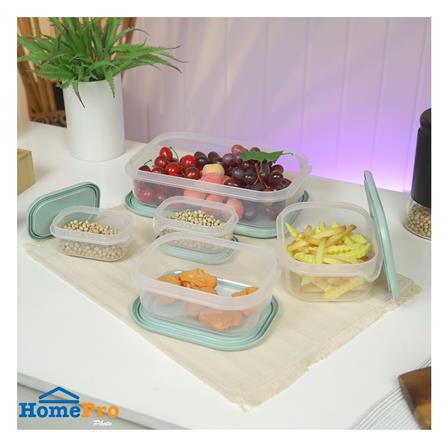 ชุดกล่องอาหาร 10 ชิ้น พร้อมฝา KECH NO.9045 สีเขียว_6