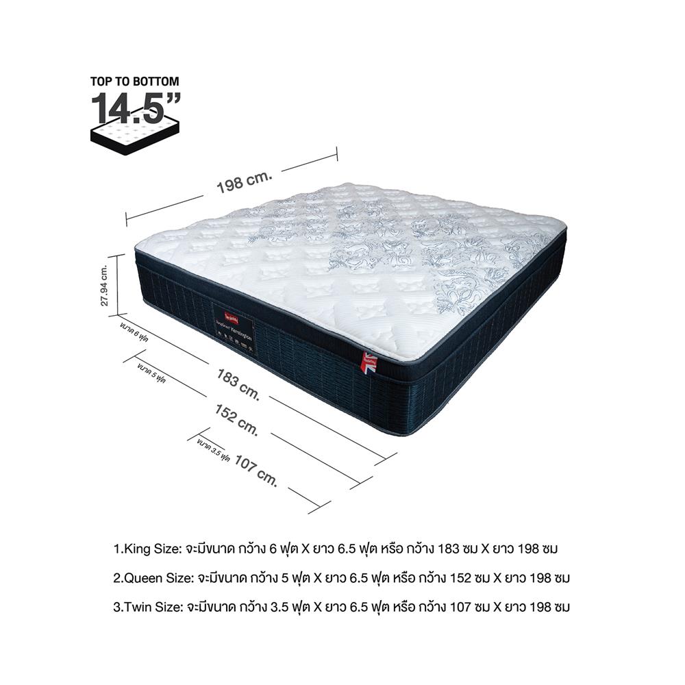 ที่นอน 5 ฟุต SLUMBERLAND KENSINGTON พร้อมชุดเครื่องนอน 11 ชิ้น