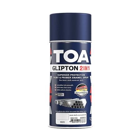 สีสเปรย์ TOA GLIPTON 2IN1 GG100 400 ซีซี สีขาว