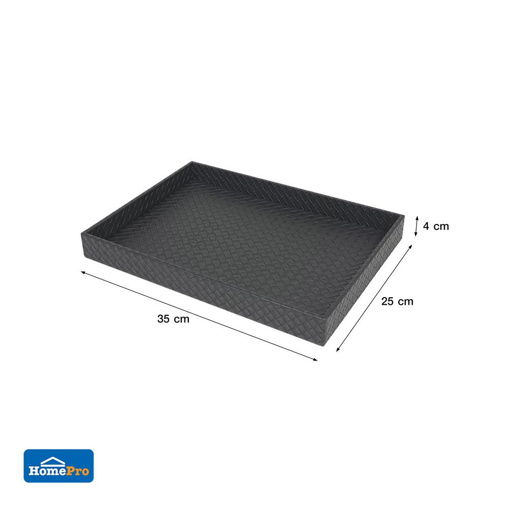 ถาด PVC KECH WEAVE L 35x25x4ซม. สีดำ