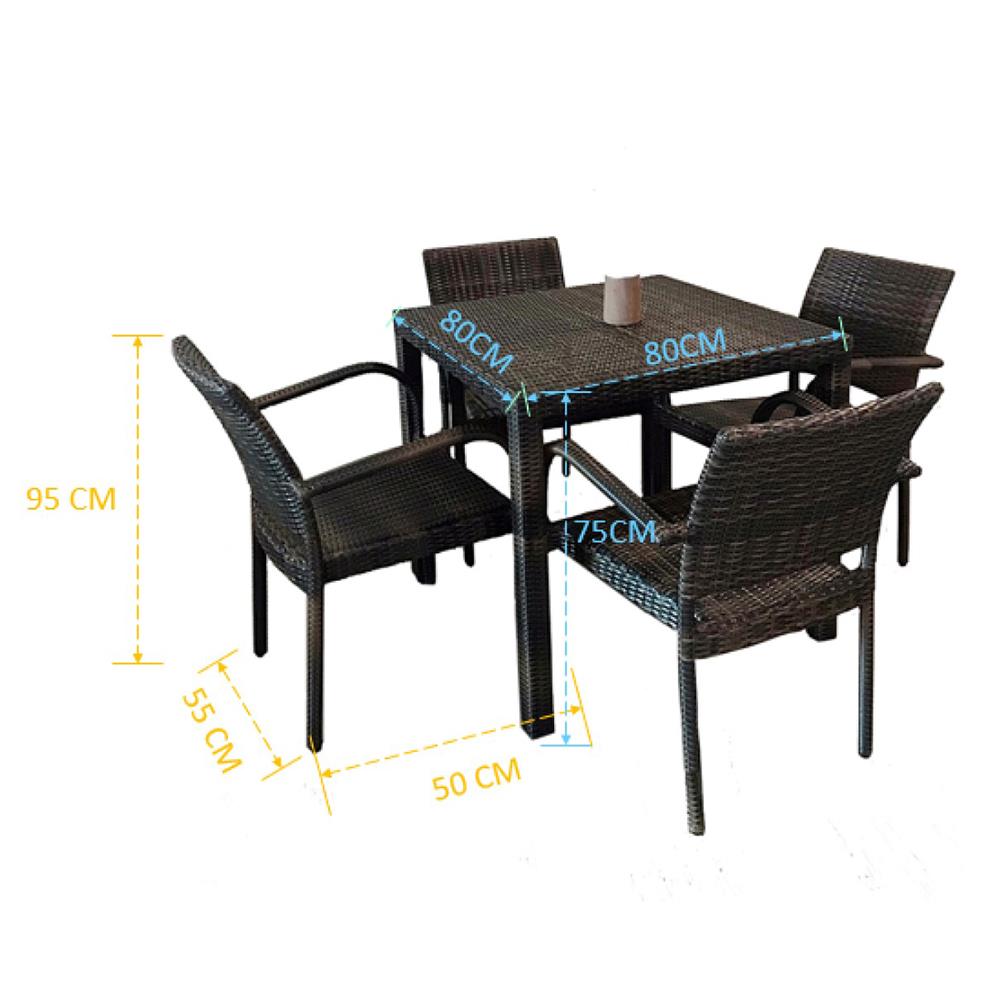 ชุดสนาม 4 ที่นั่ง IVY SAMBA DN004 สีน้ำตาลเข้ม