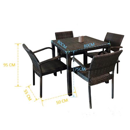 ชุดสนาม 4 ที่นั่ง IVY SAMBA DN004 สีน้ำตาลเข้ม_1